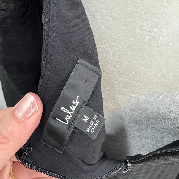 Lulus Milkmaid Babydoll Dress M Black Tie Neck Y2K Long Sleeve Renaissance Fairy - Picture 7 of 8